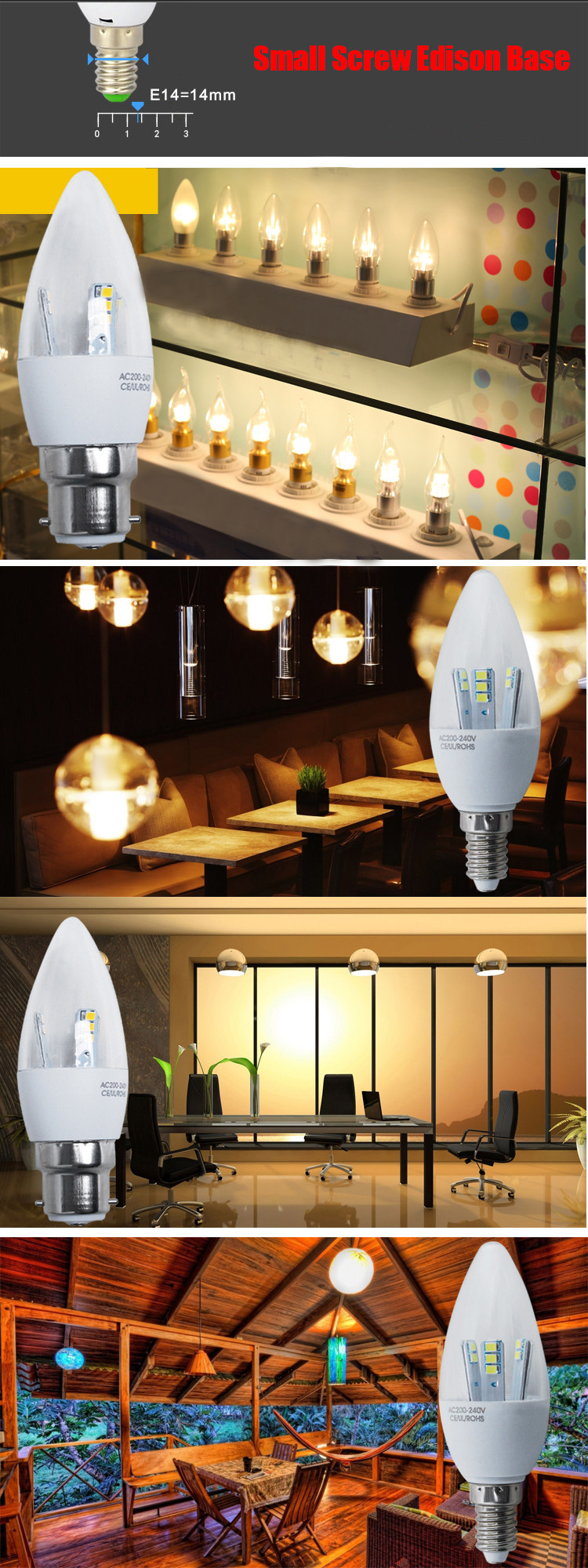 LED Candle light 5W E14 e27 b22 gu10LED Candle lightHuiYuan Opto